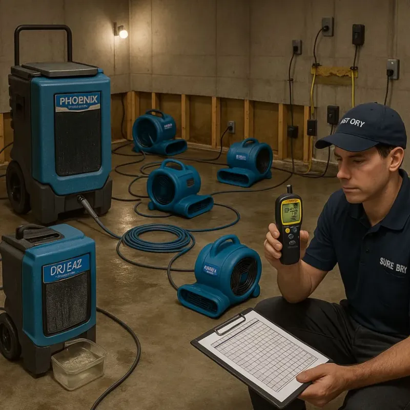 Structural Drying and Dehumidification process in Carriere, MS